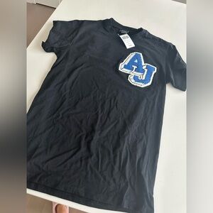 Wale AJ Black T-Shirt with Blue Logo